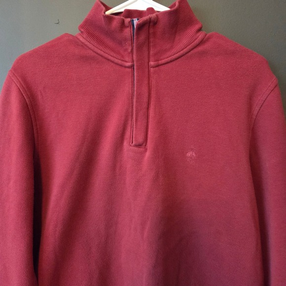 Brooks Brothers Red Fleece Men's Red Quarter Zip Sweatshirt Pullover M Classic - Picture 2 of 10